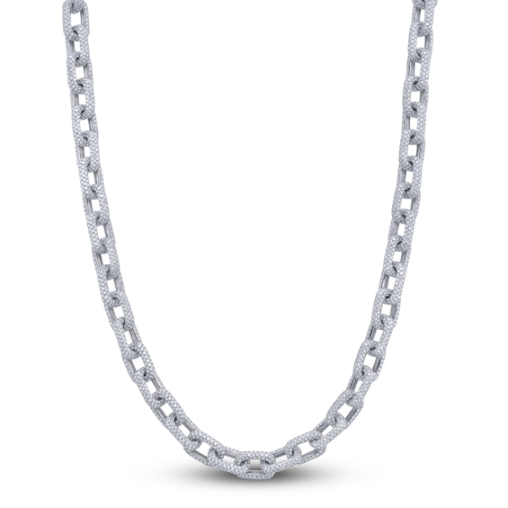 Shy Creation Diamond Chain Link Necklace 16-1/6 ct tw 14K White Gold 16" SC55014088Z16