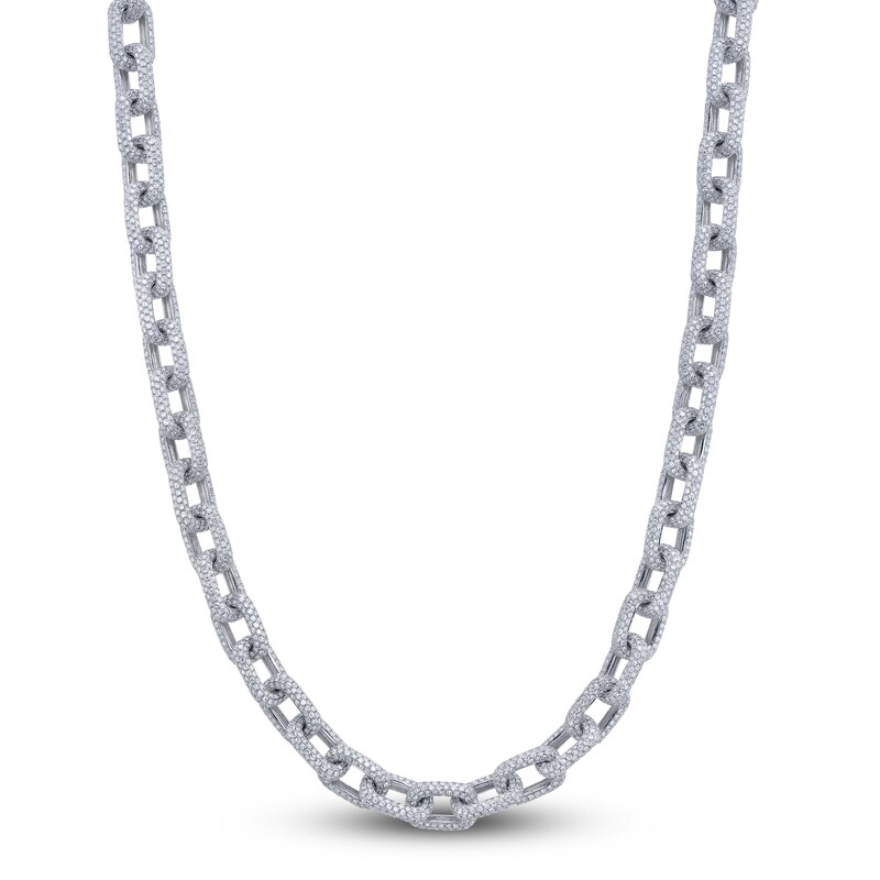 Main Image 1 of Shy Creation Diamond Chain Link Necklace 16-1/6 ct tw 14K White Gold 16&quot; SC55014088Z16