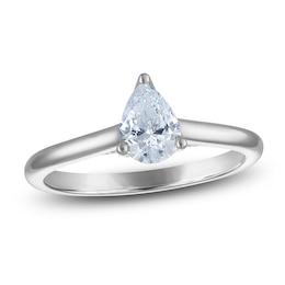 Pear-Shaped Lab-Grown Diamond Solitaire Plus Engagement Ring 1/2 ct tw Platinum (VS2/F)