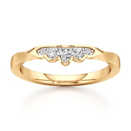 J'Lure Lab-Grown Diamond Scalloped Wedding Band 1/8 ct tw 18K Yellow Gold