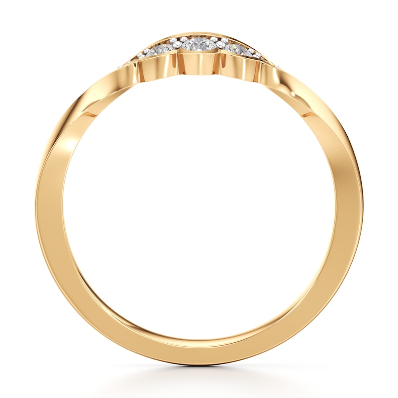 Main Image 2 of J'Lure Lab-Grown Diamond Scalloped Wedding Band 1/8 ct tw 18K Yellow Gold