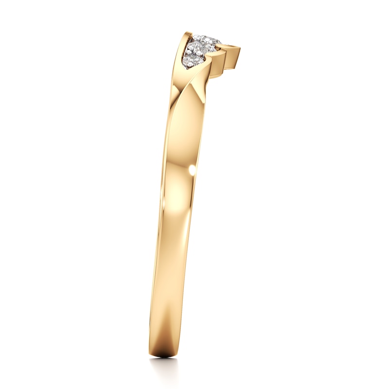 Main Image 3 of J'Lure Lab-Grown Diamond Scalloped Wedding Band 1/8 ct tw 18K Yellow Gold