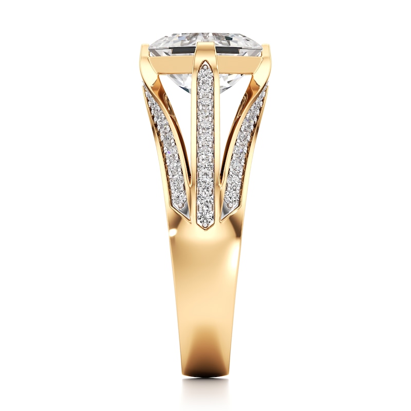 Main Image 3 of J'Lure Lab-Grown Diamond Square-Emerald Step-Cut Engagement Ring 2-3/8 ct tw 18K Yellow Gold