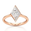 Thumbnail Image 1 of J'Lure Lozenge Step-Cut Lab-Created Diamond Half-Halo Engagement Ring 1 ct tw 18K Rose Gold