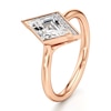 Thumbnail Image 4 of J'Lure Lozenge Step-Cut Lab-Created Diamond Half-Halo Engagement Ring 1 ct tw 18K Rose Gold