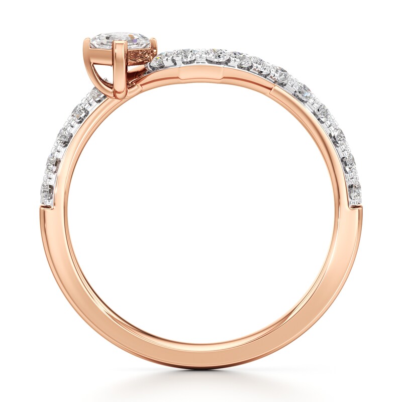 Main Image 2 of J'Lure Square-Emerald Step-Cut Lab-Grown Diamond Contour Wedding Band 5/8 ct tw 18K Rose Gold