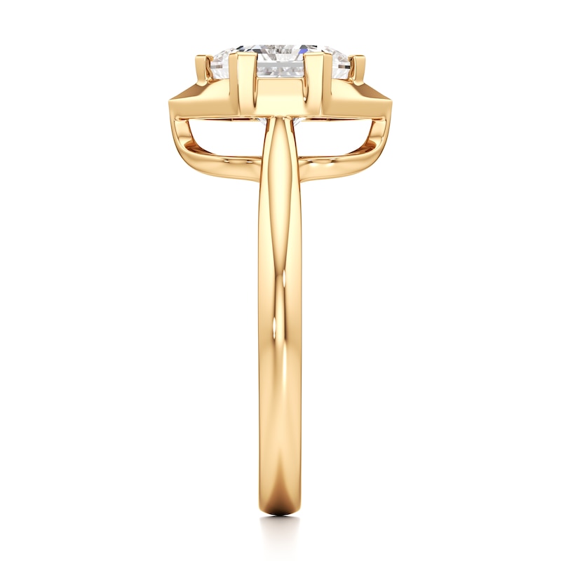 Main Image 3 of J'Lure Hexagon Brilliant-Cut Lab-Grown Diamond Half-Halo Engagement Ring 2 ct tw 18K Yellow Gold