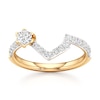 Thumbnail Image 1 of J'Lure Hexagon Brilliant-Cut Lab-Grown Diamond Contour Wedding Band 1/2 ct tw 18K Yellow Gold