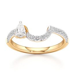 J'Lure Pear Step-Cut Lab-Grown Diamond Contour Wedding Band 1/2 ct tw 18K Yellow Gold