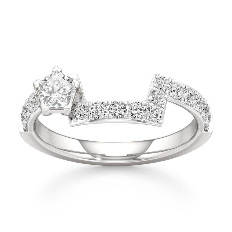 Main Image 1 of J'Lure Pentagon Brilliant-Cut Lab-Grown Diamond Contour Wedding Band 3/4 ct tw 18K White Gold