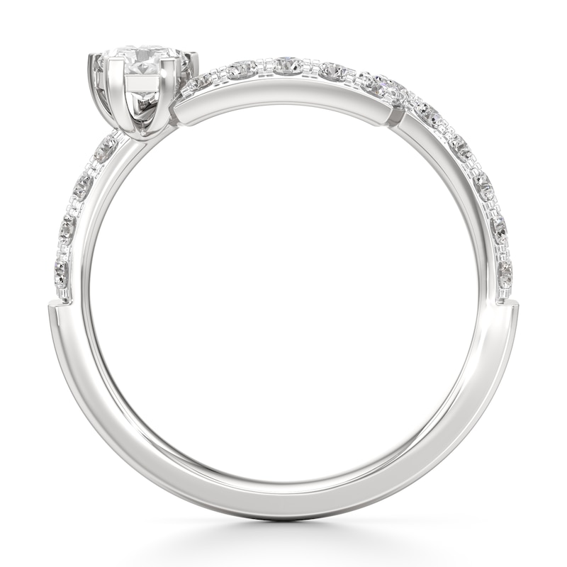 Main Image 2 of J'Lure Pentagon Brilliant-Cut Lab-Grown Diamond Contour Wedding Band 3/4 ct tw 18K White Gold