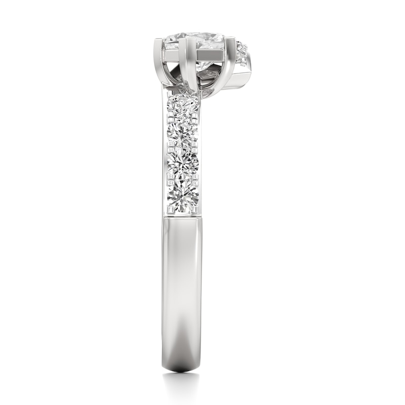 Main Image 3 of J'Lure Pentagon Brilliant-Cut Lab-Grown Diamond Contour Wedding Band 3/4 ct tw 18K White Gold