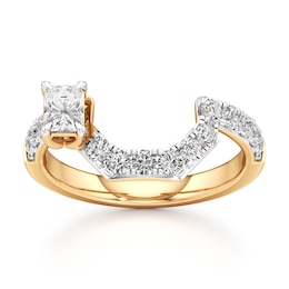 J'Lure Radiant Brilliant-Cut Lab-Grown Diamond Contour Wedding Band 7/8 ct tw 18K Yellow Gold
