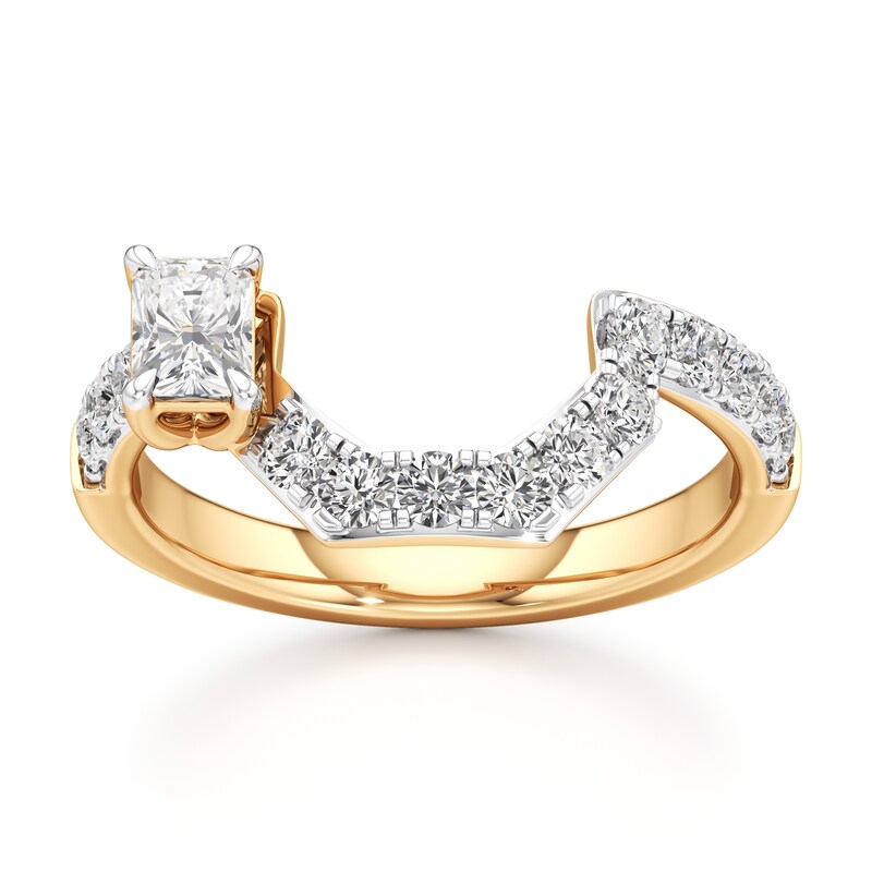 Main Image 1 of J'Lure Radiant Brilliant-Cut Lab-Grown Diamond Contour Wedding Band 7/8 ct tw 18K Yellow Gold