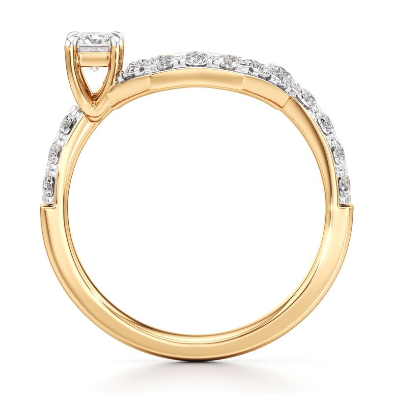 Main Image 2 of J'Lure Radiant Brilliant-Cut Lab-Grown Diamond Contour Wedding Band 7/8 ct tw 18K Yellow Gold