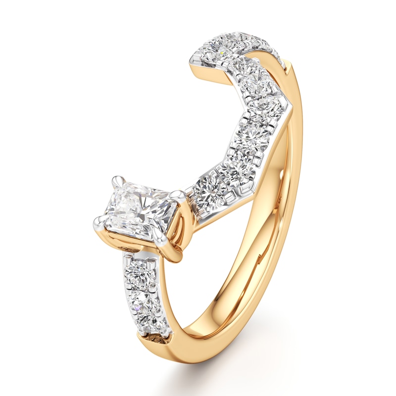 Main Image 4 of J'Lure Radiant Brilliant-Cut Lab-Grown Diamond Contour Wedding Band 7/8 ct tw 18K Yellow Gold