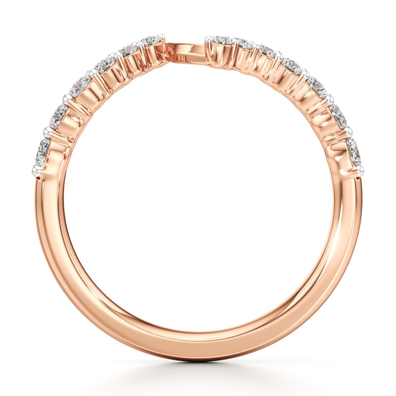 Main Image 2 of J'Lure Lab-Grown Diamond Contour Wedding Band 1/3 ct tw 18K Rose Gold