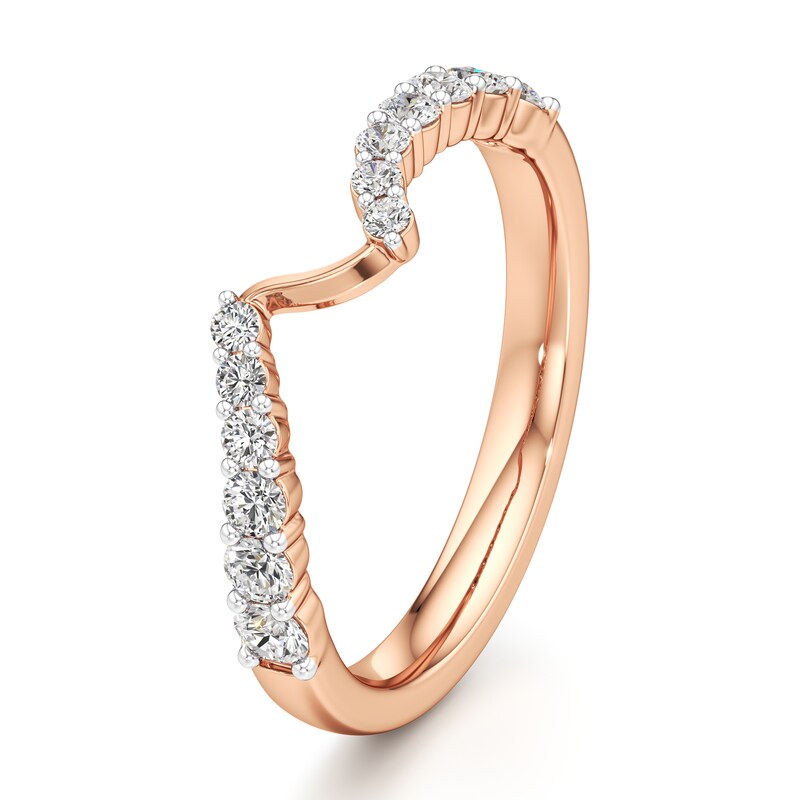 Main Image 4 of J'Lure Lab-Grown Diamond Contour Wedding Band 1/3 ct tw 18K Rose Gold