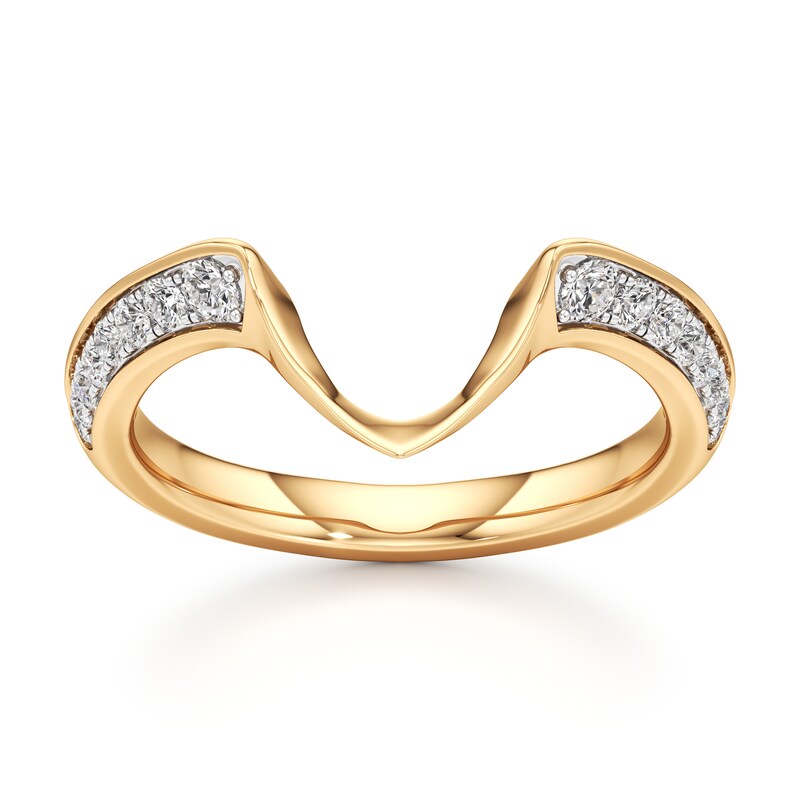 Main Image 1 of J'Lure Lab-Created Diamond Contour Wedding Band 1/5 ct tw 18K Yellow Gold