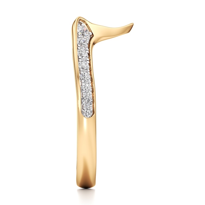 Main Image 3 of J'Lure Lab-Created Diamond Contour Wedding Band 1/5 ct tw 18K Yellow Gold