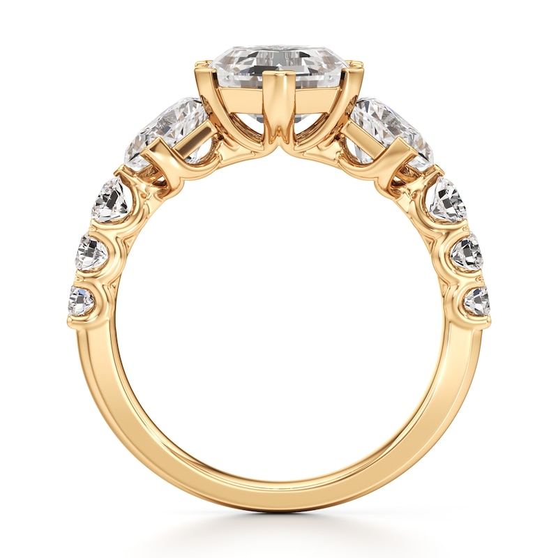 Main Image 2 of J'Lure Hexagon Step-Cut Lab-Grown Diamond Engagement Ring 3-1/2 ct tw 18K Yellow Gold