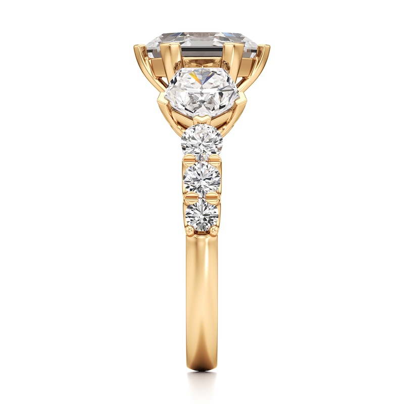 Main Image 3 of J'Lure Hexagon Step-Cut Lab-Grown Diamond Engagement Ring 3-1/2 ct tw 18K Yellow Gold