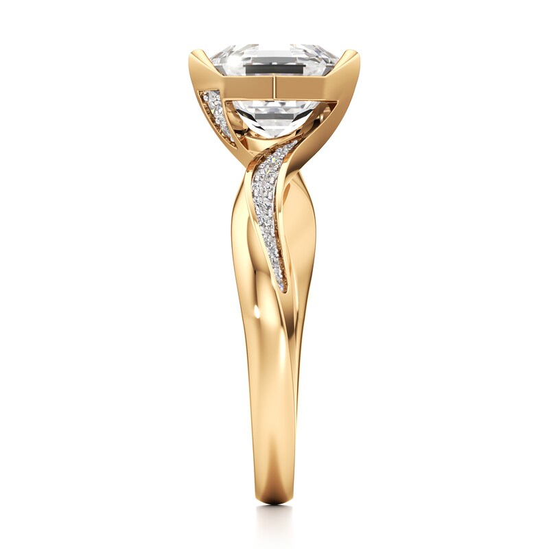 Main Image 3 of J'Lure Octagon Step-Cut Lab-Created Diamond Bypass Engagement Ring 2-1/6 ct tw 18K Yellow Gold