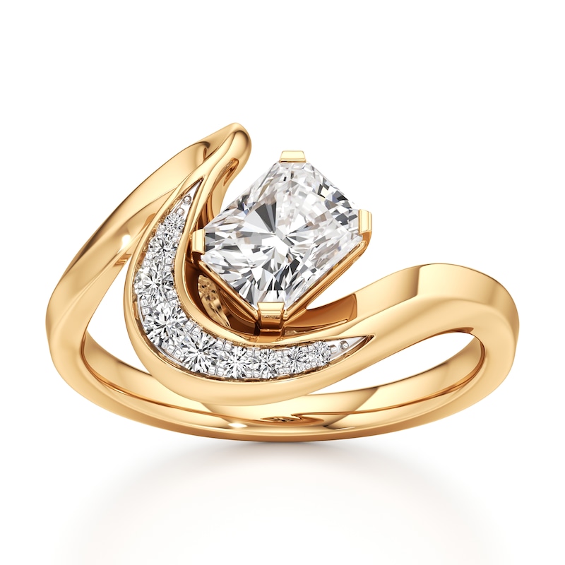 Main Image 1 of J'Lure Radiant Brilliant-Cut Lab-Grown Diamond Engagement Ring 1 ct tw 18K Yellow Gold