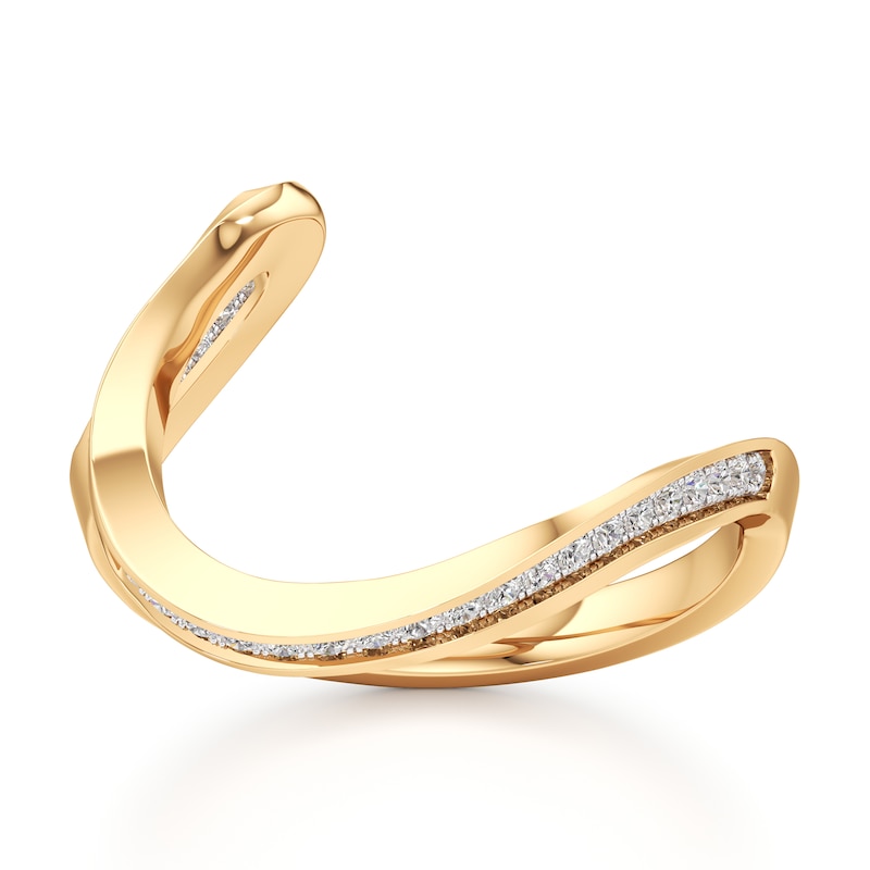 Main Image 1 of J'Lure Lab-Grown Diamond Contour Wedding Band 1/6 ct tw 18K Yellow Gold