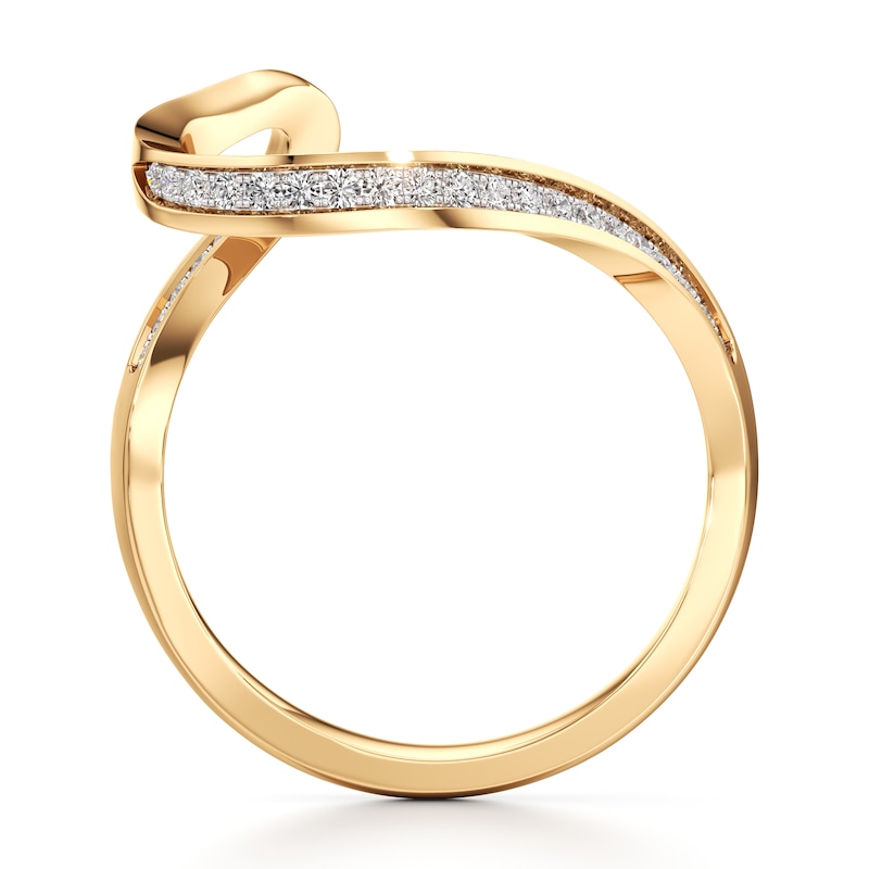 Main Image 2 of J'Lure Lab-Grown Diamond Contour Wedding Band 1/6 ct tw 18K Yellow Gold
