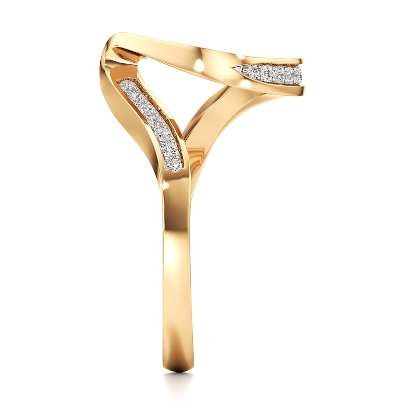 Main Image 3 of J'Lure Lab-Grown Diamond Contour Wedding Band 1/6 ct tw 18K Yellow Gold