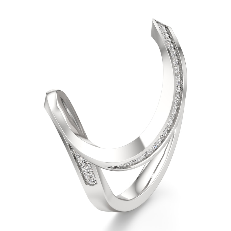 Main Image 4 of J'Lure Lab-Grown Diamond Contour Wedding Band 1/6 ct tw 18K White Gold
