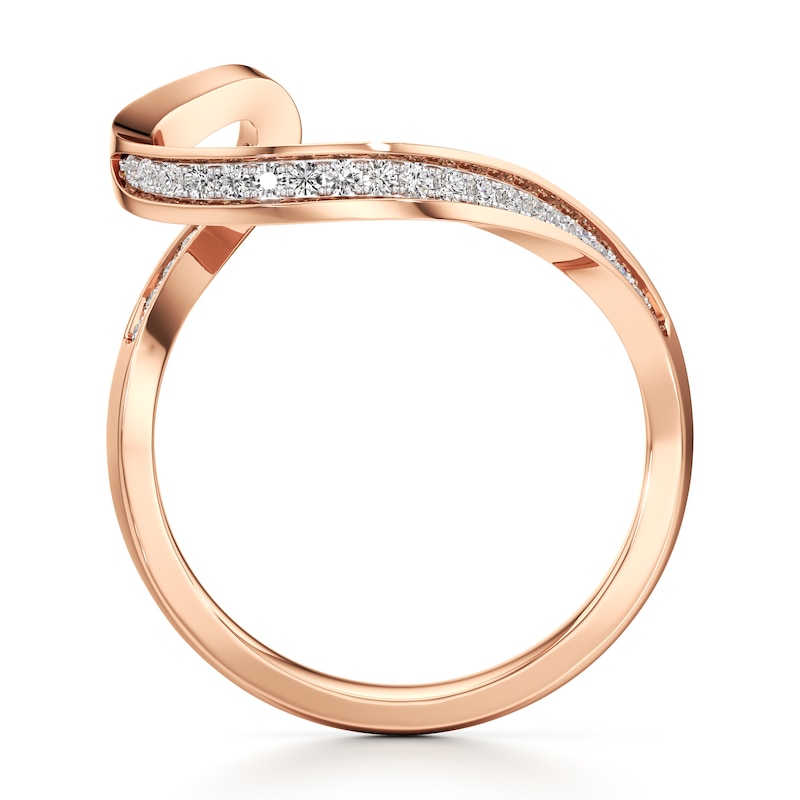 Main Image 2 of J'Lure Lab-Grown Diamond Contour Wedding Band 1/5 ct tw 18K Rose Gold