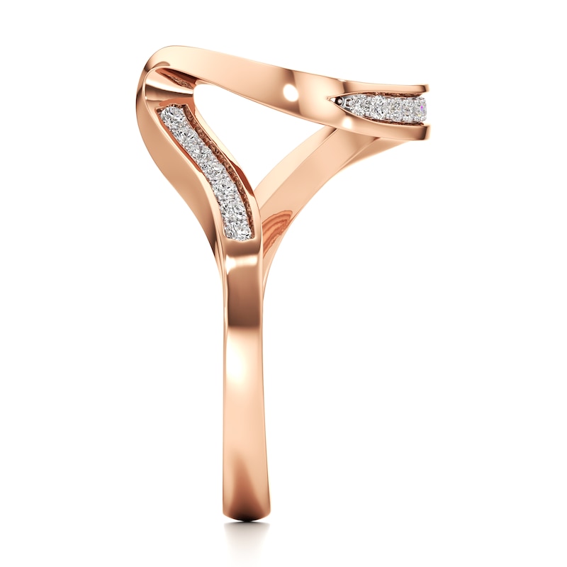 Main Image 3 of J'Lure Lab-Grown Diamond Contour Wedding Band 1/5 ct tw 18K Rose Gold