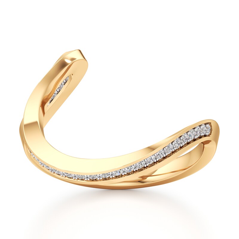 Main Image 1 of J'Lure Lab-Grown Diamond Contour Wedding Band 1/5 ct tw 18K Yellow Gold
