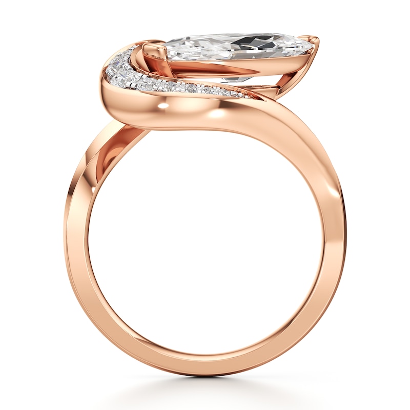 Main Image 2 of J'Lure Moval Old-Cut Lab-Grown Diamond Engagement Ring 3 ct tw 18K Rose Gold