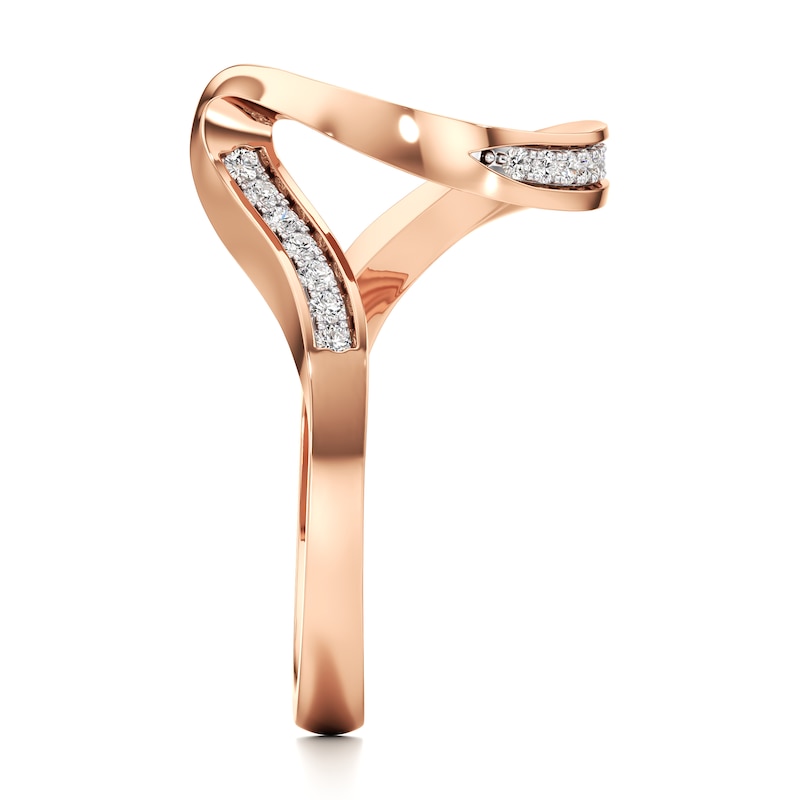 Main Image 3 of J'Lure Lab-Grown Diamond Contour Wedding Band 1/5 ct tw 18K Rose Gold