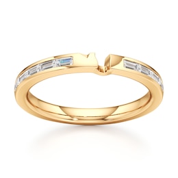 J'Lure Baguette-Cut Lab-Grown Diamond Contour Wedding Band 3/8 ct tw 18K Yellow Gold