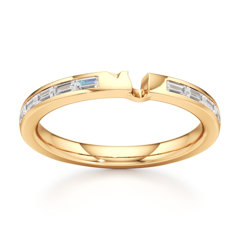 Main Image 1 of J'Lure Baguette-Cut Lab-Grown Diamond Contour Wedding Band 3/8 ct tw 18K Yellow Gold