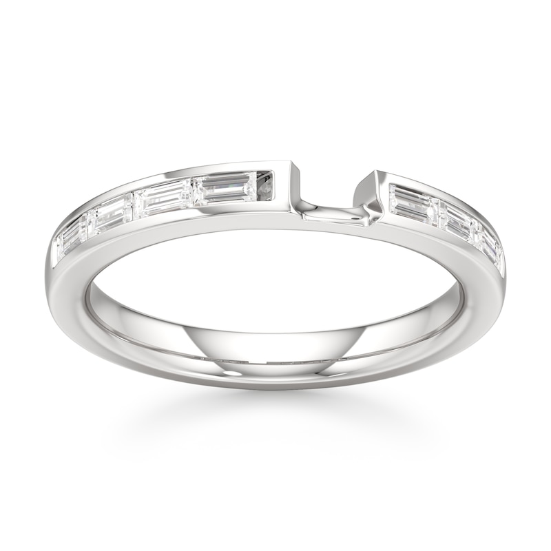 Main Image 1 of J'Lure Baguette-Cut Lab-Grown Diamond Contour Wedding Band 1/3 ct tw 18K White Gold