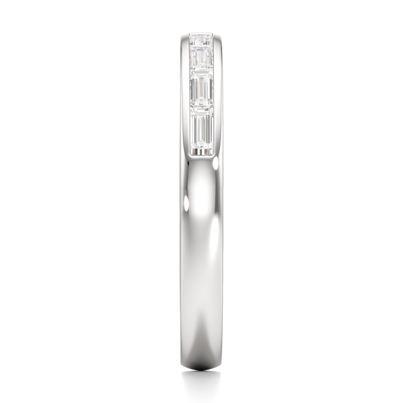Main Image 3 of J'Lure Baguette-Cut Lab-Grown Diamond Contour Wedding Band 1/3 ct tw 18K White Gold