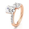 Thumbnail Image 4 of J'Lure Oval Step-Cut Two-Stone Lab-Grown Diamond Engagement Ring 3-1/3 ct tw 18K Rose Gold