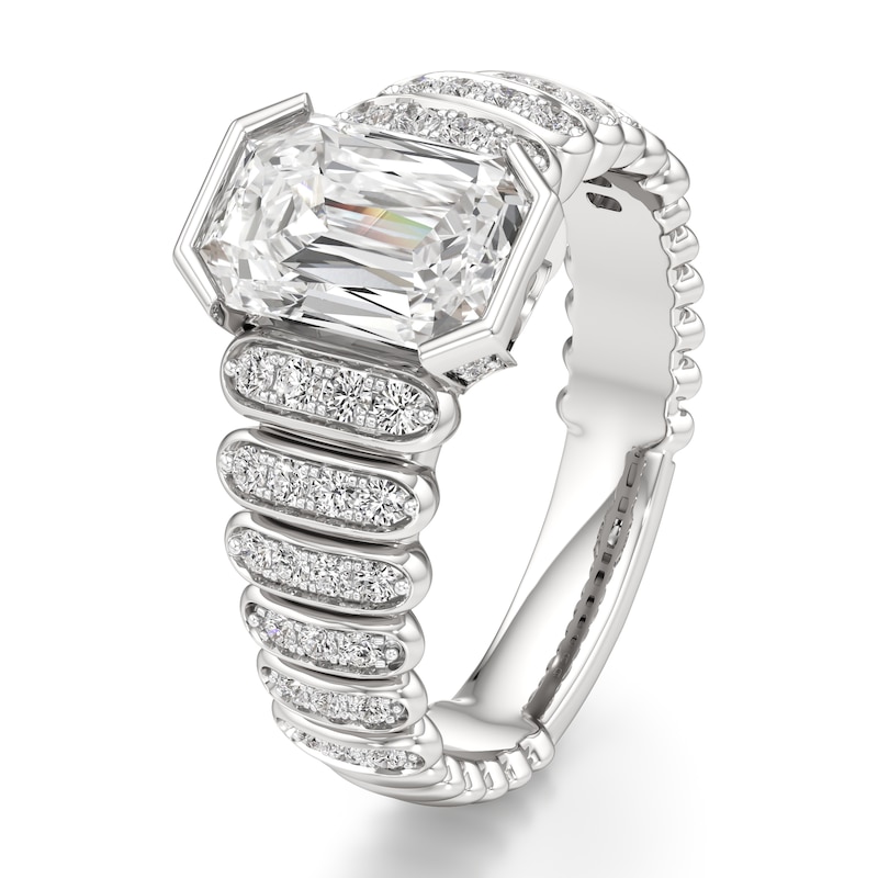 Main Image 4 of J'Lure Imperial-Emerald Step-Cut Lab-Grown Diamond Engagement Ring 2-3/8 ct tw 18K White Gold