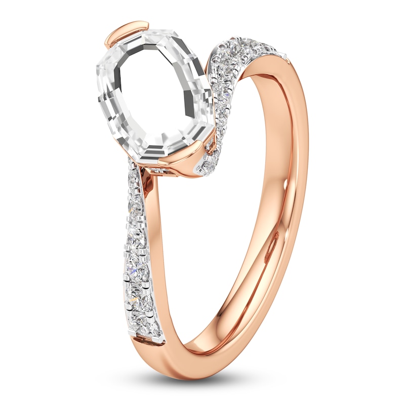 Main Image 2 of J'Lure Oval Portrait-Cut Lab-Grown Diamond Engagement Ring 1-3/8 ct tw 18K Rose Gold
