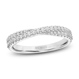 ArtCarved Diamond Crossover Anniversary Ring 1/3 ct tw 14K White Gold