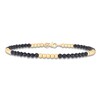 Thumbnail Image 1 of Italia D'Oro Natural Black Onyx Bead Bangle Bracelet 14K Yellow Gold 7"