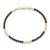 Thumbnail Image 3 of Italia D'Oro Natural Black Onyx Bead Bangle Bracelet 14K Yellow Gold 7"