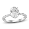 Thumbnail Image 1 of Oval-Cut Lab-Grown Diamond Halo Engagement Ring 1-1/2 ct tw Platinum