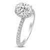 Thumbnail Image 2 of Oval-Cut Lab-Grown Diamond Halo Engagement Ring 1-1/2 ct tw Platinum