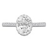 Thumbnail Image 3 of Oval-Cut Lab-Grown Diamond Halo Engagement Ring 1-1/2 ct tw Platinum